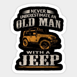 Never underestimate an old man with a Jeep Sticker